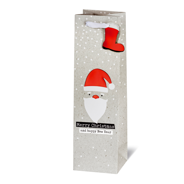 Weihnachten - Tasche - Flaschentüte - Weintasche - Cool Santa