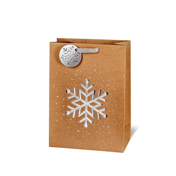 Weihnachten Flaschentüte Geschenktasche  Eiskristall