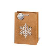 Weihnachten Flaschentüte Geschenktasche  Eiskristall