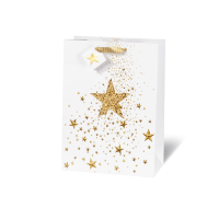 Tasche A4 Glitter Star - Geschenktüte Weihnachten