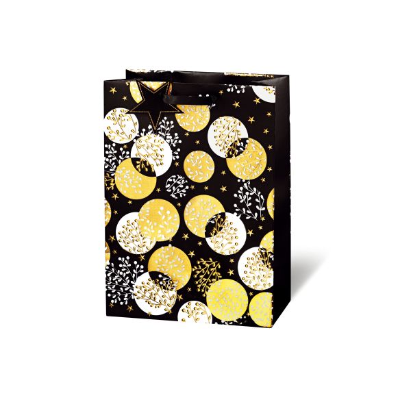 Weihnachten Geschenktüte Tasche A4 Format  Gold Weiß Schwarz