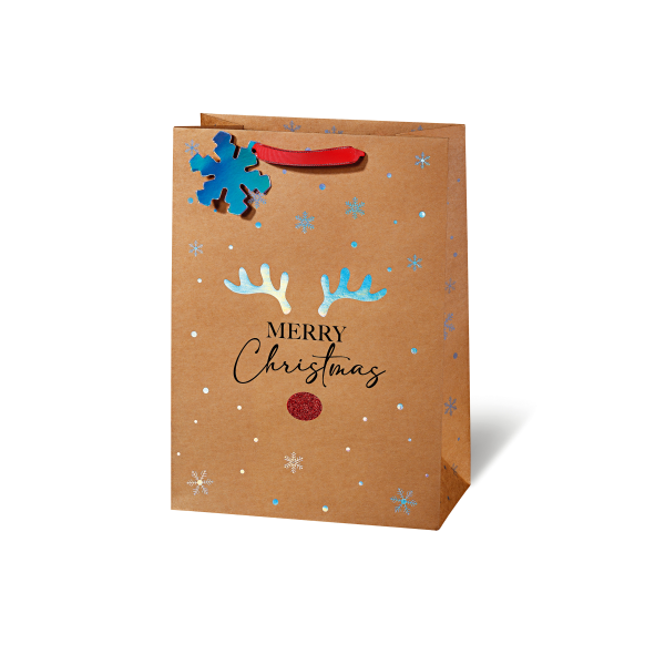 Weihnachten Tasche Geschenktüte A4-Format Red Nose Rentier rote Nase