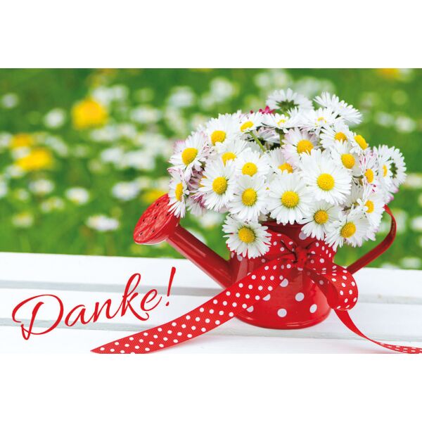 Danke  Grußkarte mit Umschlag Blumen Danke