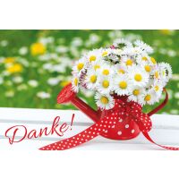 Danke  Grußkarte mit Umschlag Blumen Danke
