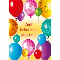 Geburtstag Glückwunschkarte mit Umschlag Luftballons...