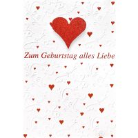 Geburtstag Glückwunschkarte mit Umschlag Herzen...
