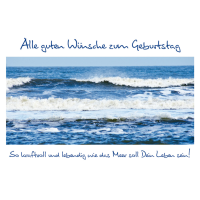 Geburtstag Glückwunschkarte mit Umschlag Spruch Meer...