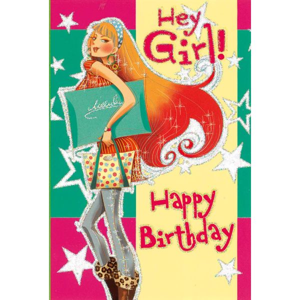 Geburtstag Glückwunschkarte mit Umschlag Girly Teen Happy Birthday
