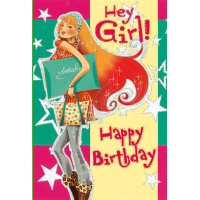 Geburtstag Glückwunschkarte mit Umschlag Girly Teen...