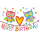 Geburtstag Glückwunschkarte mit Umschlag Eulen Herz Happy Birthday