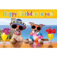 Geburtstag Glückwunschkarte mit Umschlag Hunde...