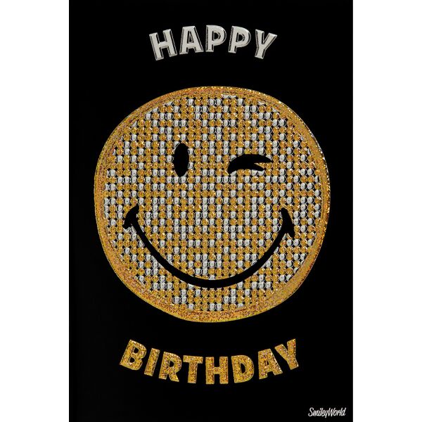 Geburtstag - Smiley - Glückwunschkarte im Format 11,5 x 17 cm mit Bri ...