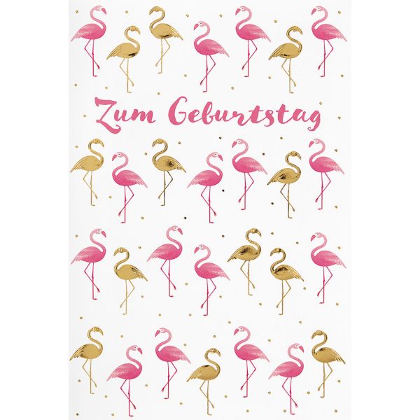Geburtstag Glückwunschkarte mit Umschlag Flamingos Zum Geburtstag