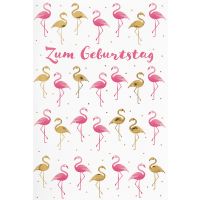 Geburtstag Glückwunschkarte mit Umschlag Flamingos...
