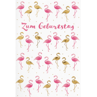 Geburtstag Glückwunschkarte mit Umschlag Flamingos...