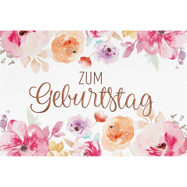 Geburtstag unverpackte Glückwunschkarte mit Briefumschlag Rosen zum Geburtstag