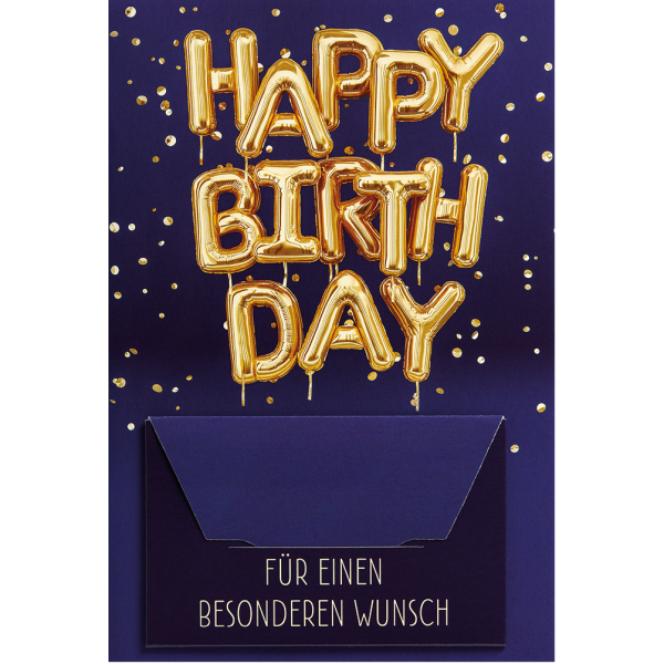 Geburtstag Geldkarte Glückwunschkarte mit Umschlag Gelkuvert happy birthday