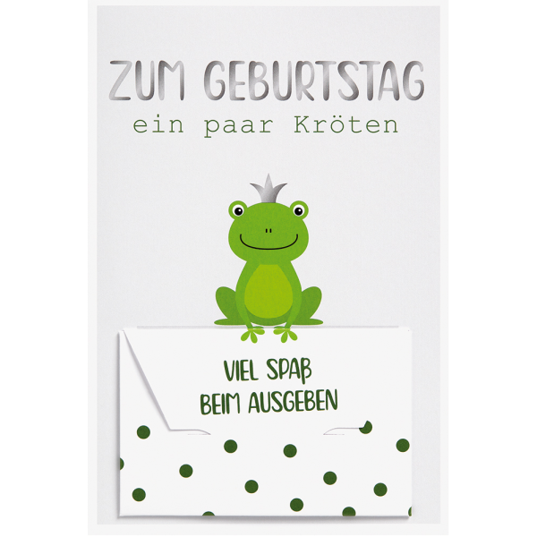 Geburtstag Geldgeschenkkarte Umschlag Geldkuvert Ein paar Kröten Froschkönig