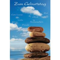 Geburtstag Glückwunschkarte mit Briefumschlag Steine...