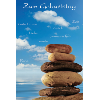 Geburtstag Glückwunschkarte mit Briefumschlag Steine...