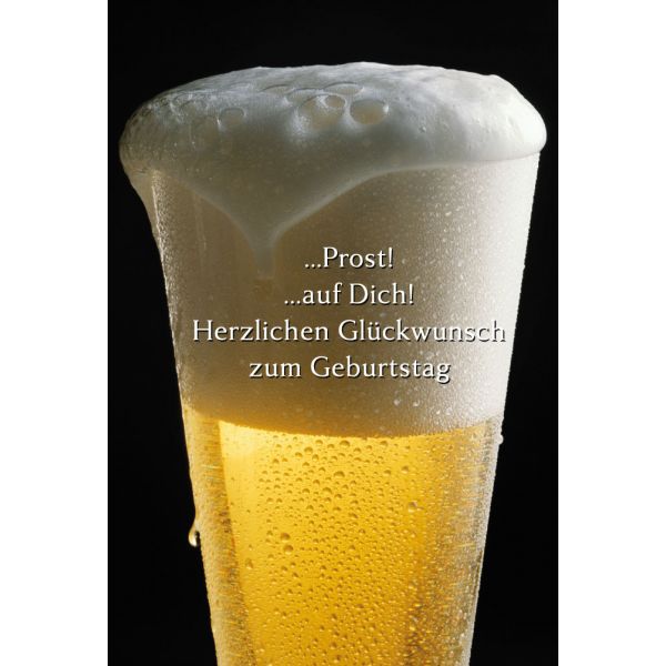 Geburtstag Glückwunschkarte mit Briefumschlag Bier Prost