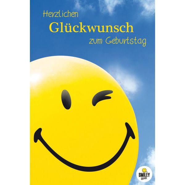 Geburtstag Glückwunschkarte mit Umschlag Smiley Herzlichen Glückwunsch