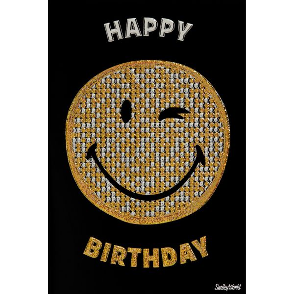 Geburtstag - Smiley - Glückwunschkarte im Format 11,5 x 17 cm mit Bri ...