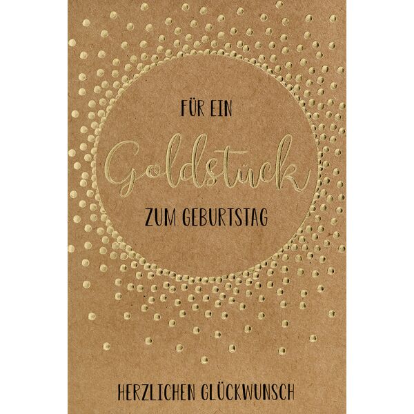 Geburtstag Goldstück Glückwunschkarte mit Briefumschlag Glückwunsch Kraftpapierkarton