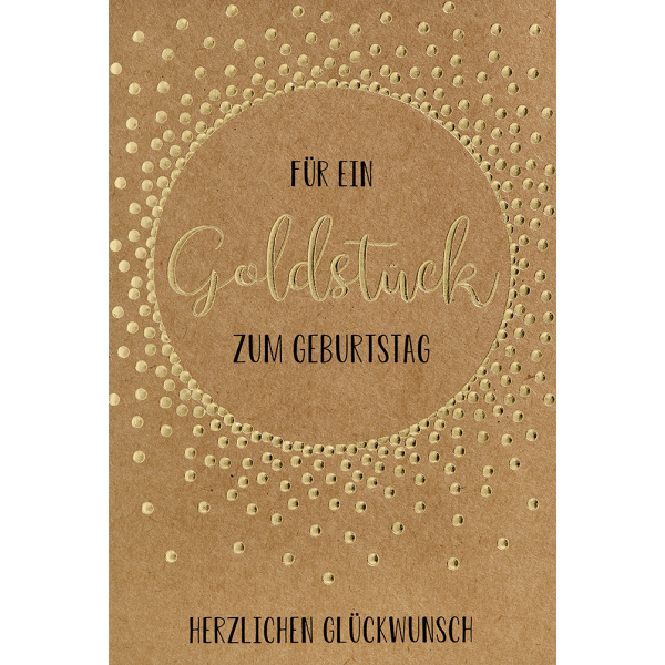 Geburtstag Goldstück Glückwunschkarte mit Briefumschlag Glückwunsch Kraftpapierkarton