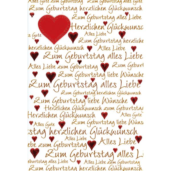 Geburtstag Collage Herzen Glückwunschkarte mit Briefumschlag alles Liebe Glückwunsch