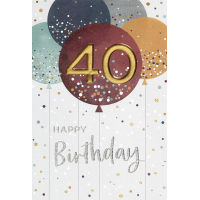 40. Geburtstag unverpackte Glückwunschkarte mit...