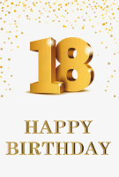 18. Geburtstag - Glückwunschkarte im Format 11,5 x...