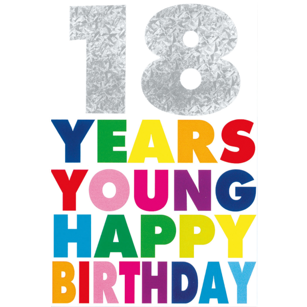 A 18. Geburtstag  Glückwunschkarte mit Umschlag 18 Happy Birthday