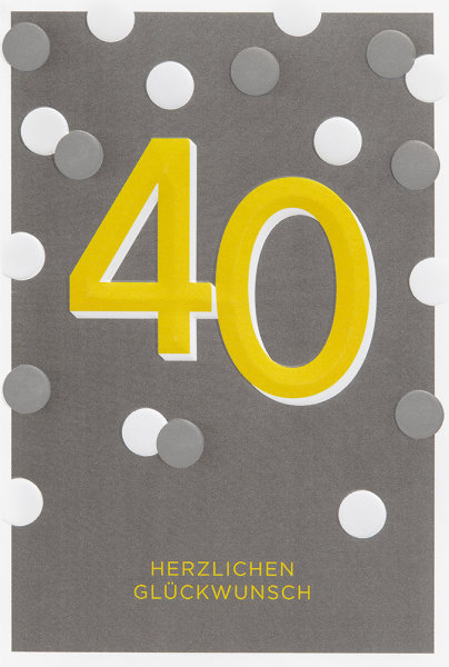 40. Geburtstag - Unverpackt – plastikfreie Verpackung - Glückwunschkarte im Format 11,5 x 17 cm mit Briefumschlag