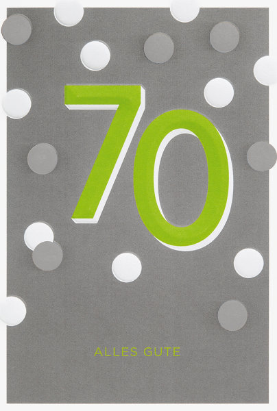 70. Geburtstag - Unverpackt – plastikfreie Verpackung - Glückwunschkarte im Format 11,5 x 17 cm mit Briefumschlag