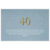 40. Geburtstag  unverpackte Glückwunschkarte mit...