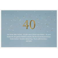 40. Geburtstag  unverpackte Glückwunschkarte mit...