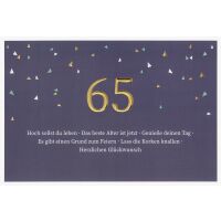 65. Geburtstag  unverpackte Glückwunschkarte mit...