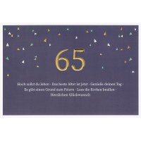 65. Geburtstag  unverpackte Glückwunschkarte mit...