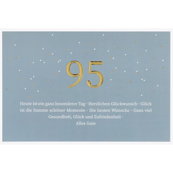 95. Geburtstag  unverpackte Glückwunschkarte mit Umschlag 95 Alles Gute