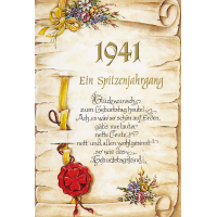85. Geburtstag Jahrgang 1941 Glückwunschkarte mit...