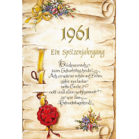 65. Geburtstag Jahrgang 1961 Glückwunschkarte mit...