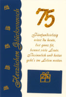 A - 75. Geburtstag - Glückwunschkarte im Format 11,5...