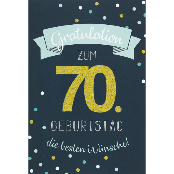 A 70. Geburtstag Glückwunschkarte mit Umschlag 70 Gratulation Beste Wünsche