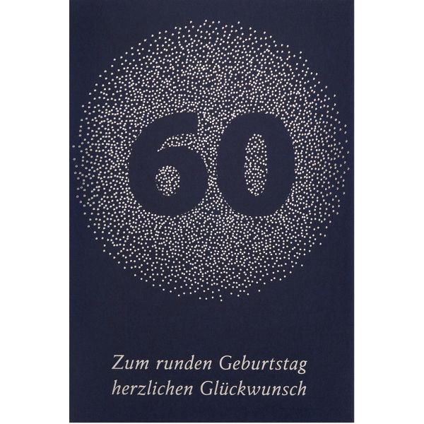 60. Geburtstag - Glückwunschkarte im Format 11,5 x 17 cm mit Briefums