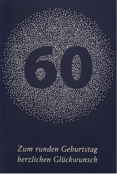 60. Geburtstag - Glückwunschkarte im Format 11,5 x 17 cm mit Briefumschlag
