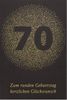 70. Geburtstag - Glückwunschkarte im Format 11,5 x...