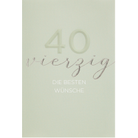 40. Geburtstag unverpackte Glückwunschkarte mit...