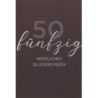50. Geburtstag unverpackte Glückwunschkarte mit...