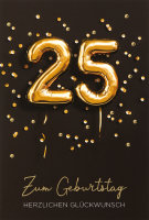 25. Geburtstag - Glückwunschkarte im Format 11,5 x...